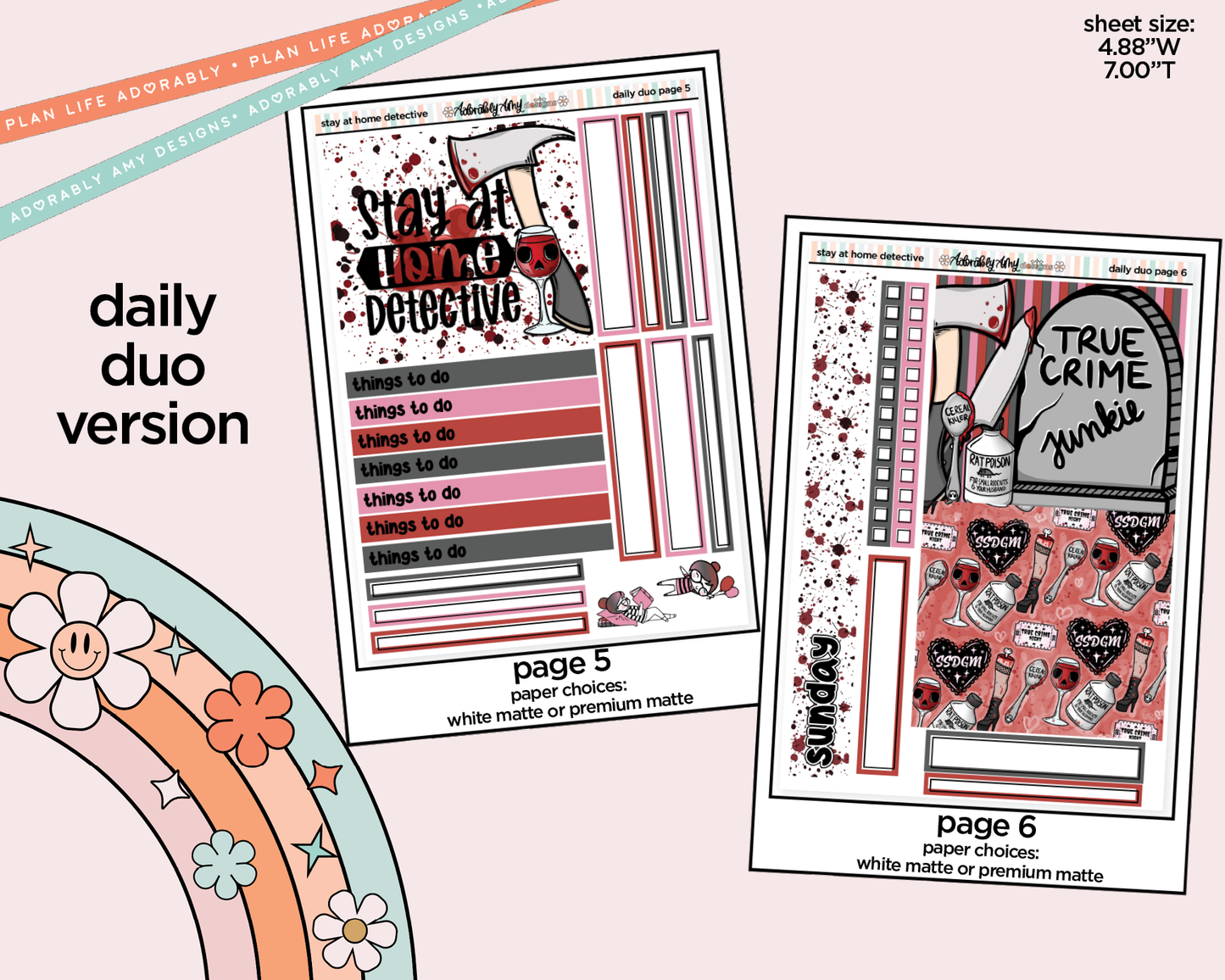 Daily Duo Stay at Home Detective Weekly Planner Sticker Kit for Daily Duo Planner