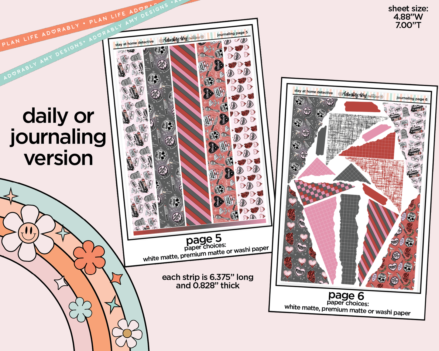 Journaling and Daily Planning Stay at Home Detective in My Hand Planner Sticker Kit