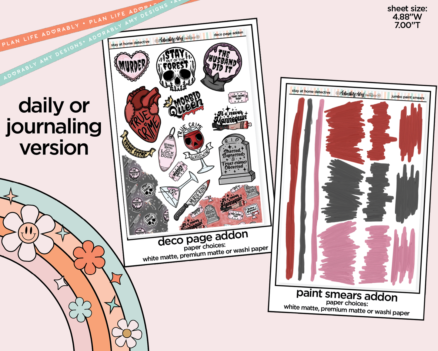 Journaling and Daily Planning Stay at Home Detective in My Hand Planner Sticker Kit