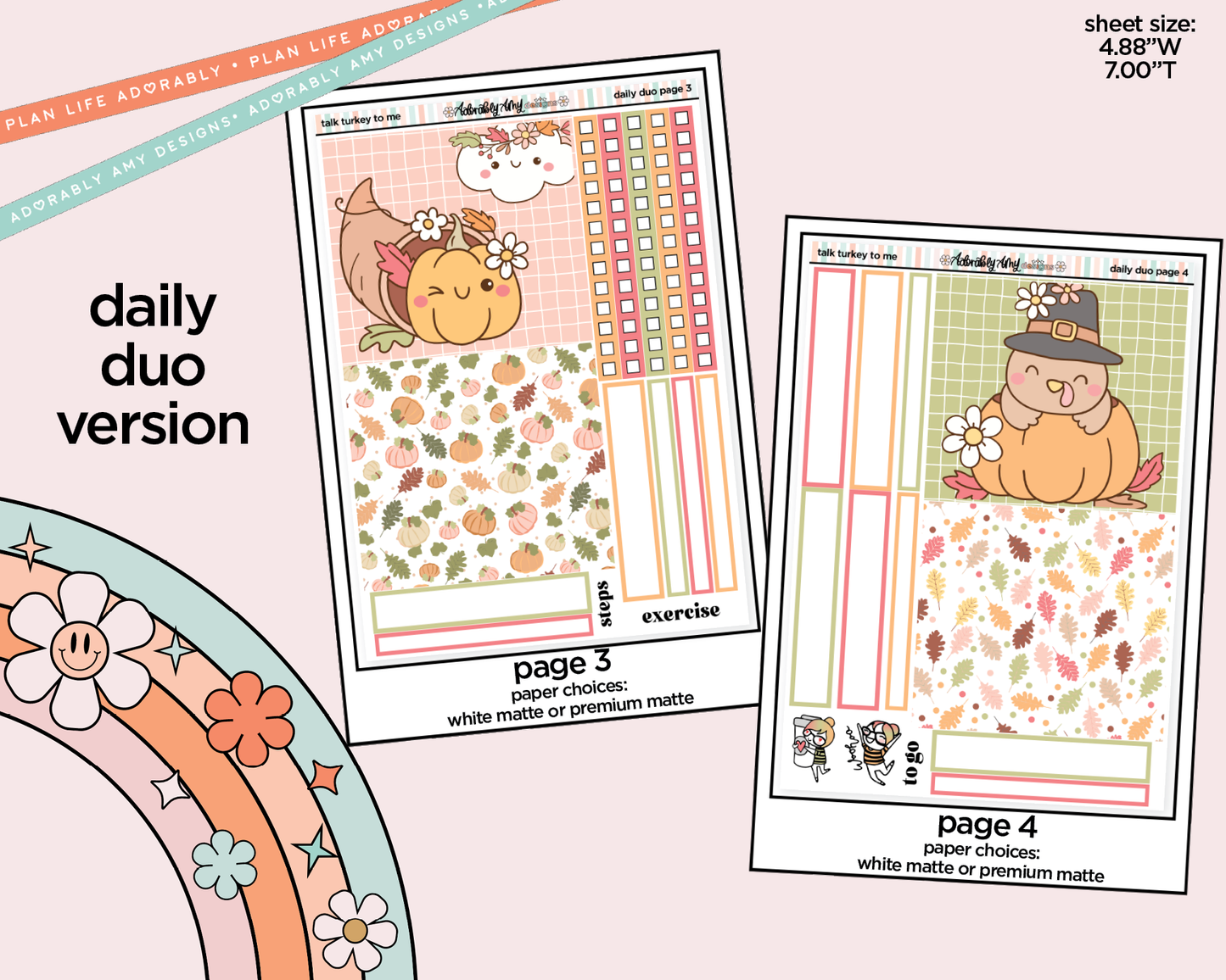 Daily Duo Talk Turkey to Me Weekly Planner Sticker Kit for Daily Duo Planner