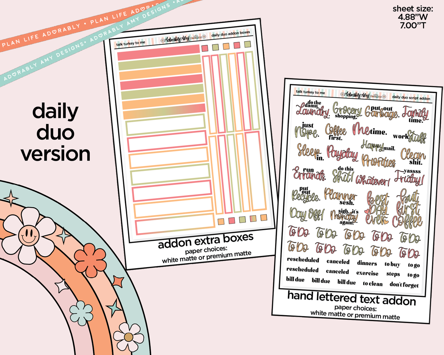Daily Duo Talk Turkey to Me Weekly Planner Sticker Kit for Daily Duo Planner