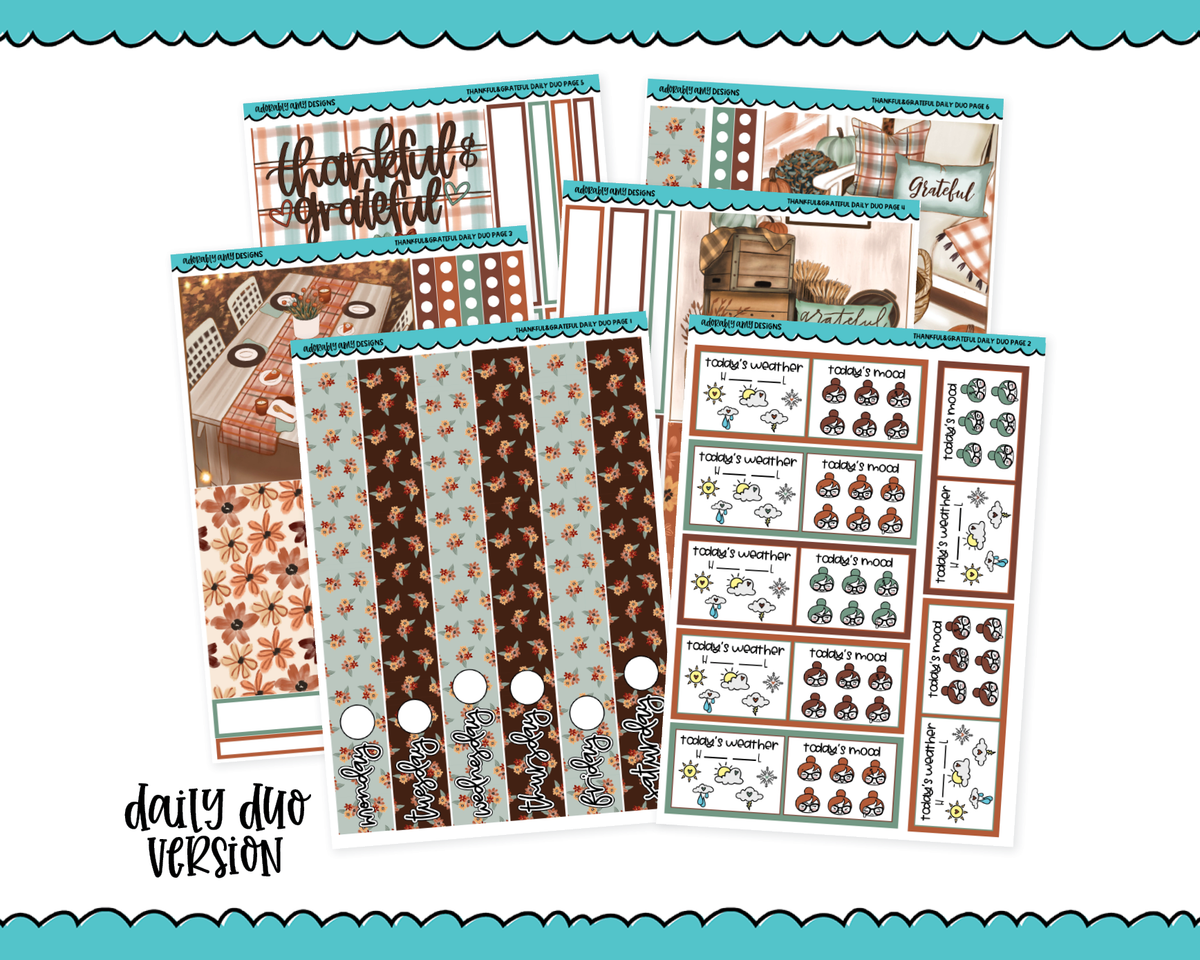 Journaling Kit Thankful Neutral Thanksgiving Day Planner Sticker Kit i –  Adorably Amy Designs