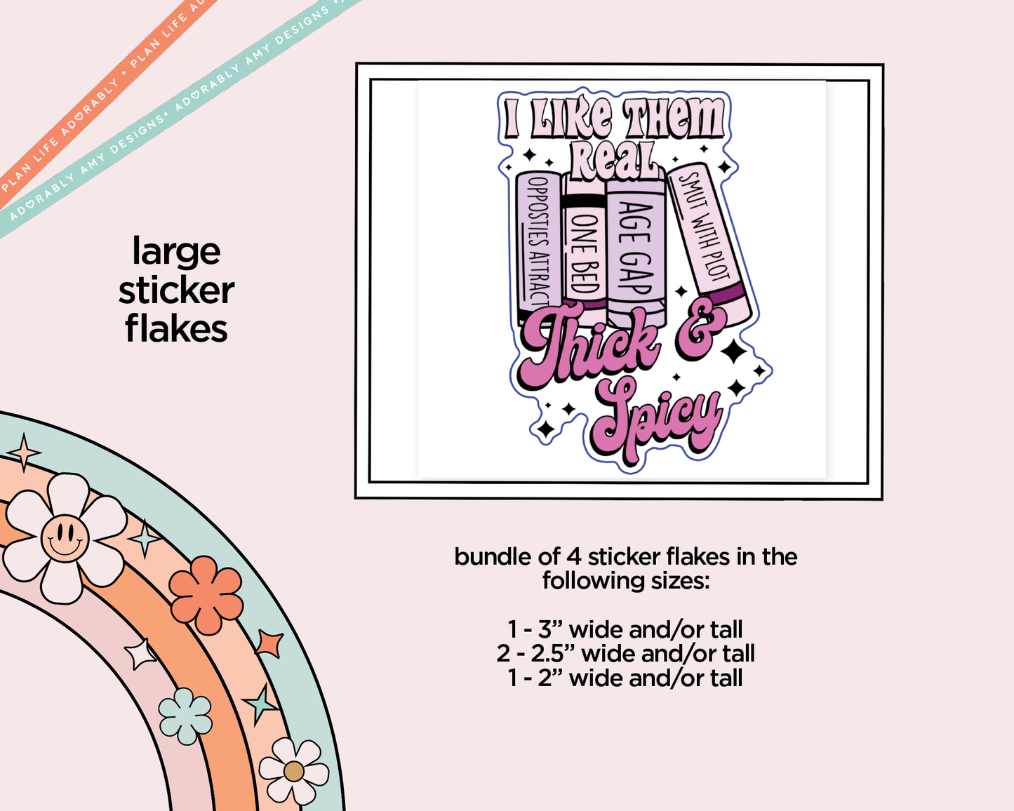 I Like Them Real Thick and Spicy Typography Sampler Planner Stickers for any Planner or Insert