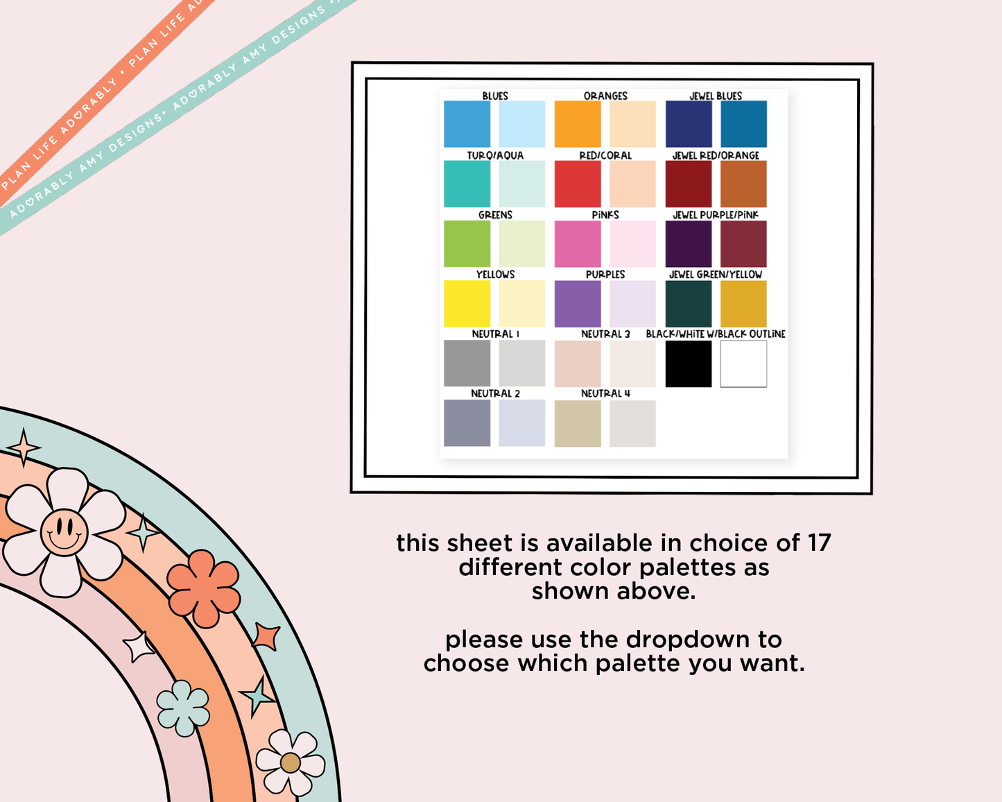 Rainbow Hobo Cousin Today I Feel: V2 Mood Tracker Boxes Planner Stickers for Hobonichi Cousin Size Planners
