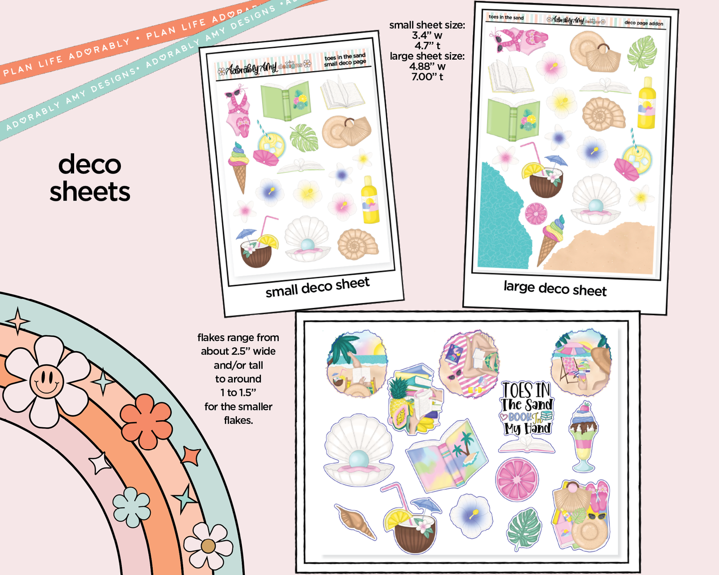 Toes in the Sand Book in My Hand Weekly Kit Deco Pages - All Sizes