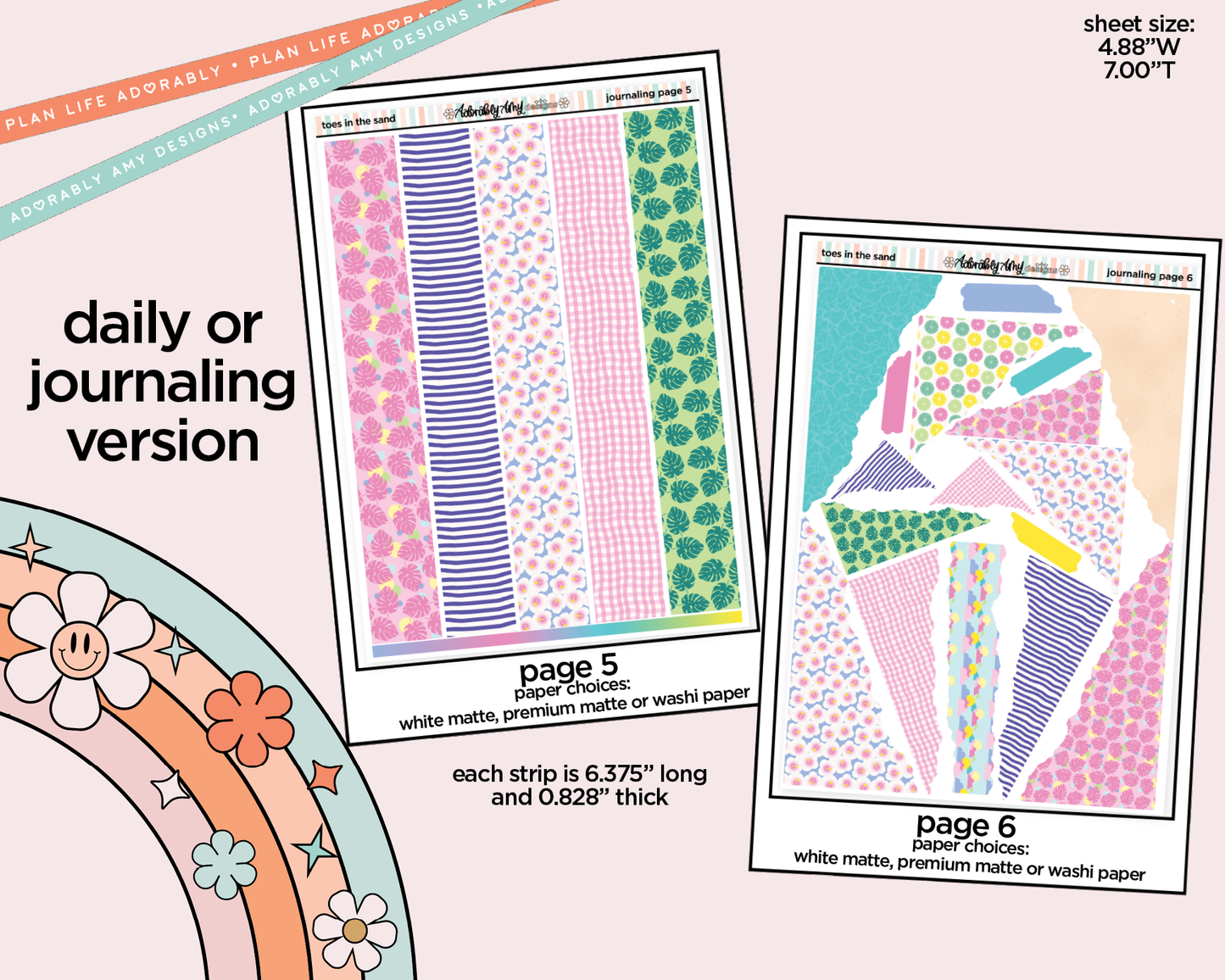 Journaling and Daily Planning Toes in the Sand Book in My Hand Planner Sticker Kit
