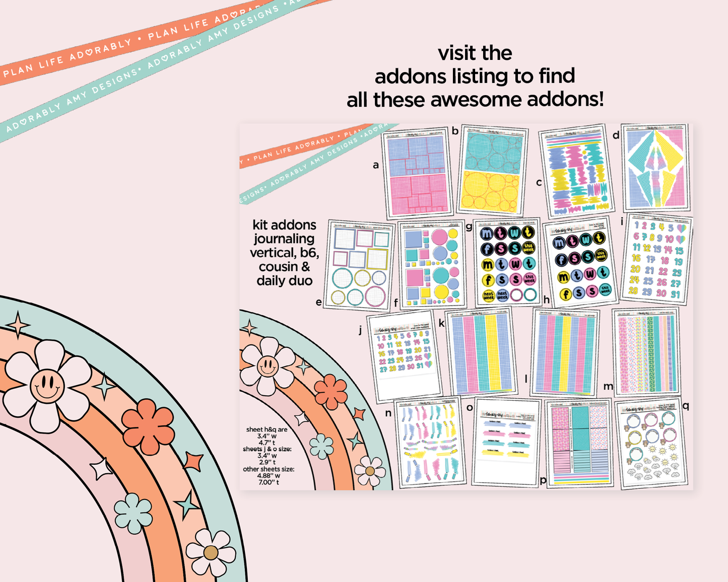 Hobonichi Cousin Weekly Toes in the Sand Book in My Hand Planner Sticker Kit for Hobo Cousin or Similar Planners