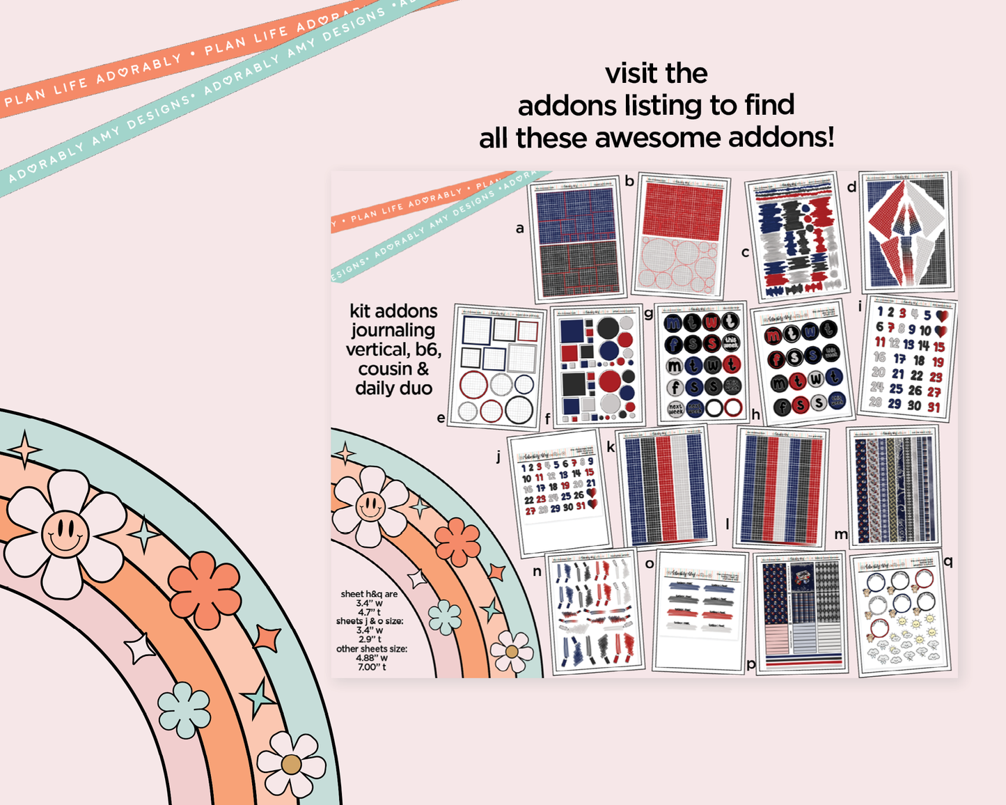 Vertical The Christmas Train Weekly Sticker Kit for Vertical Standard Size Planners or Insert