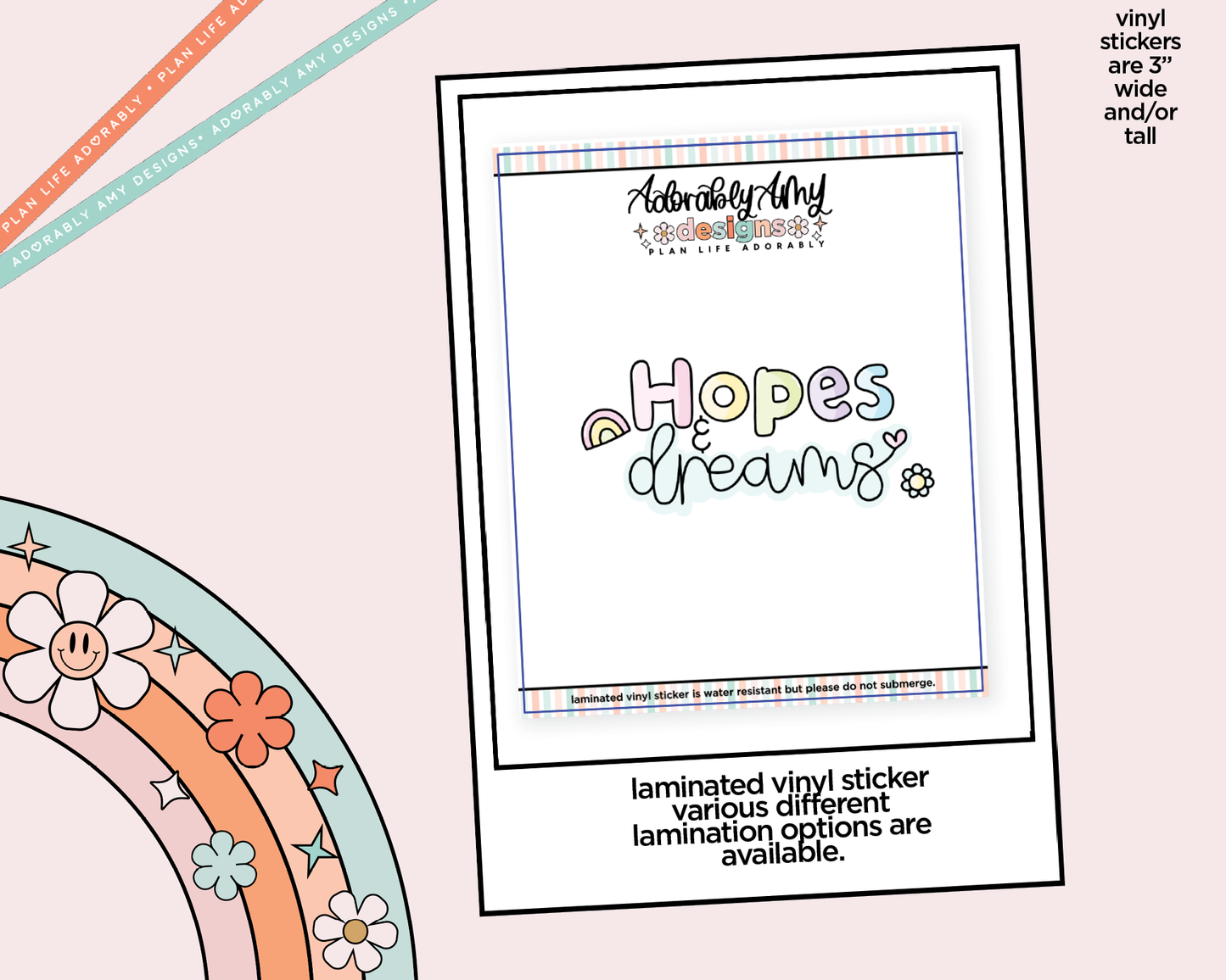Laminated Vinyl Large Diecut Stickers - Hopes & Dreams
