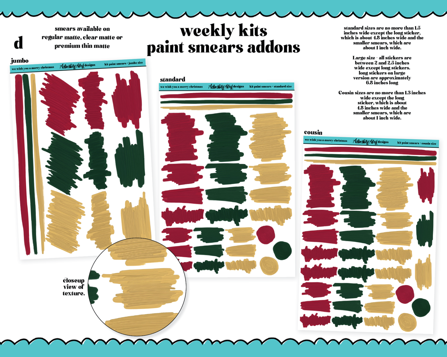 We Wish You a Merry Christmas Themed Weekly Kit Addons - All Sizes - Deco, Smears and More!