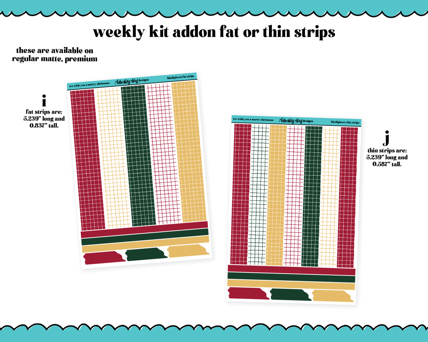 We Wish You a Merry Christmas Themed Weekly Kit Addons - All Sizes - Deco, Smears and More!