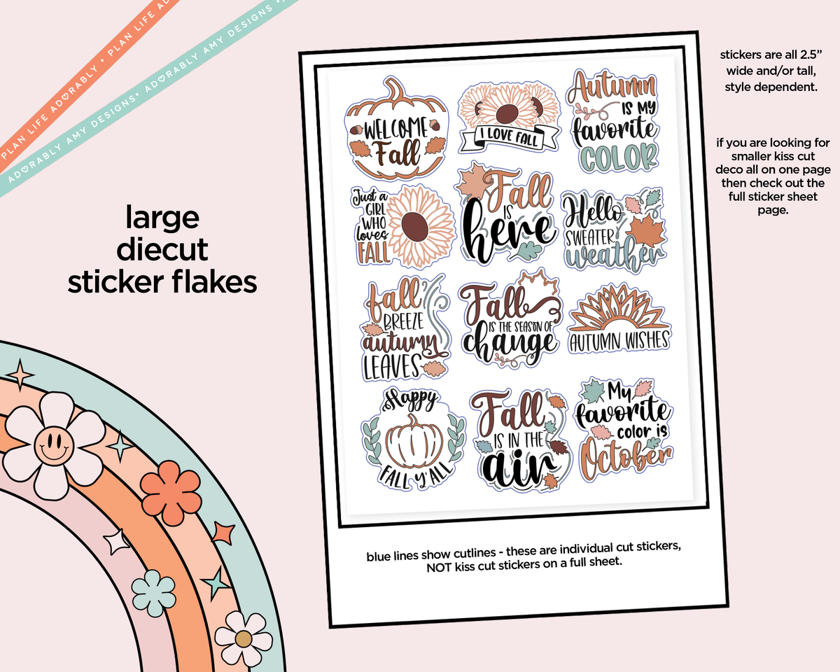 Welcome Fall Typography Sampler Planner Stickers