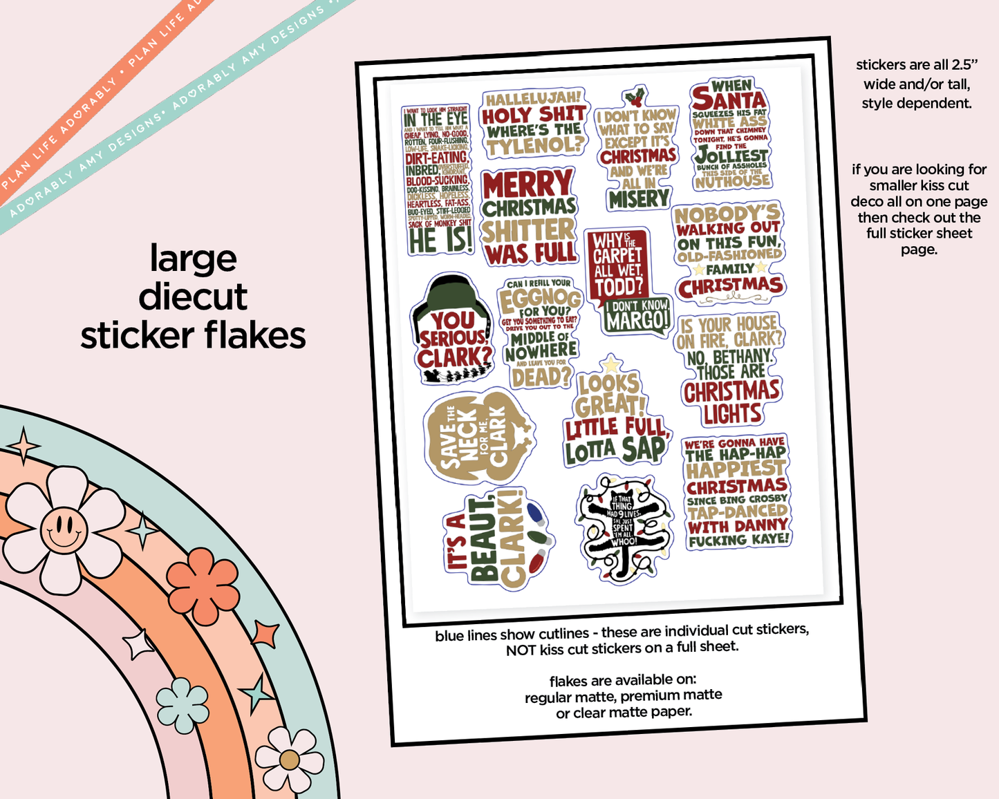 Where's the Tylenol? Deco Typography Sampler Planner Stickers
