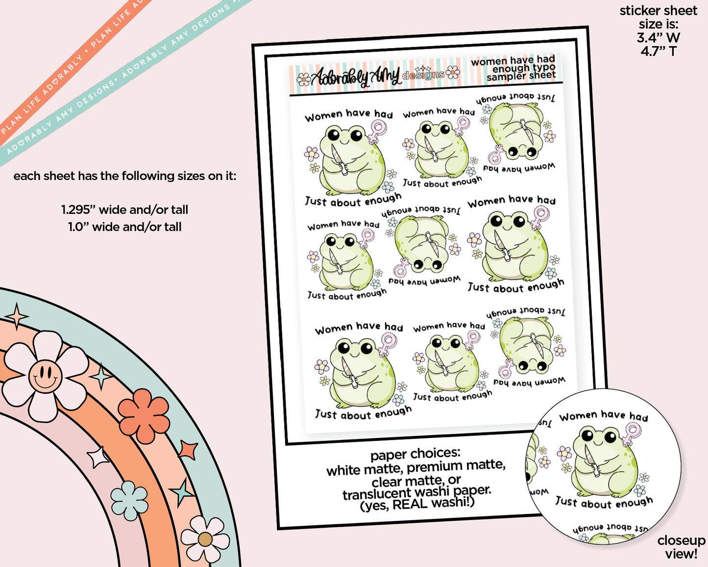 Women Have Had Just About Enough Typography Sampler Planner Stickers