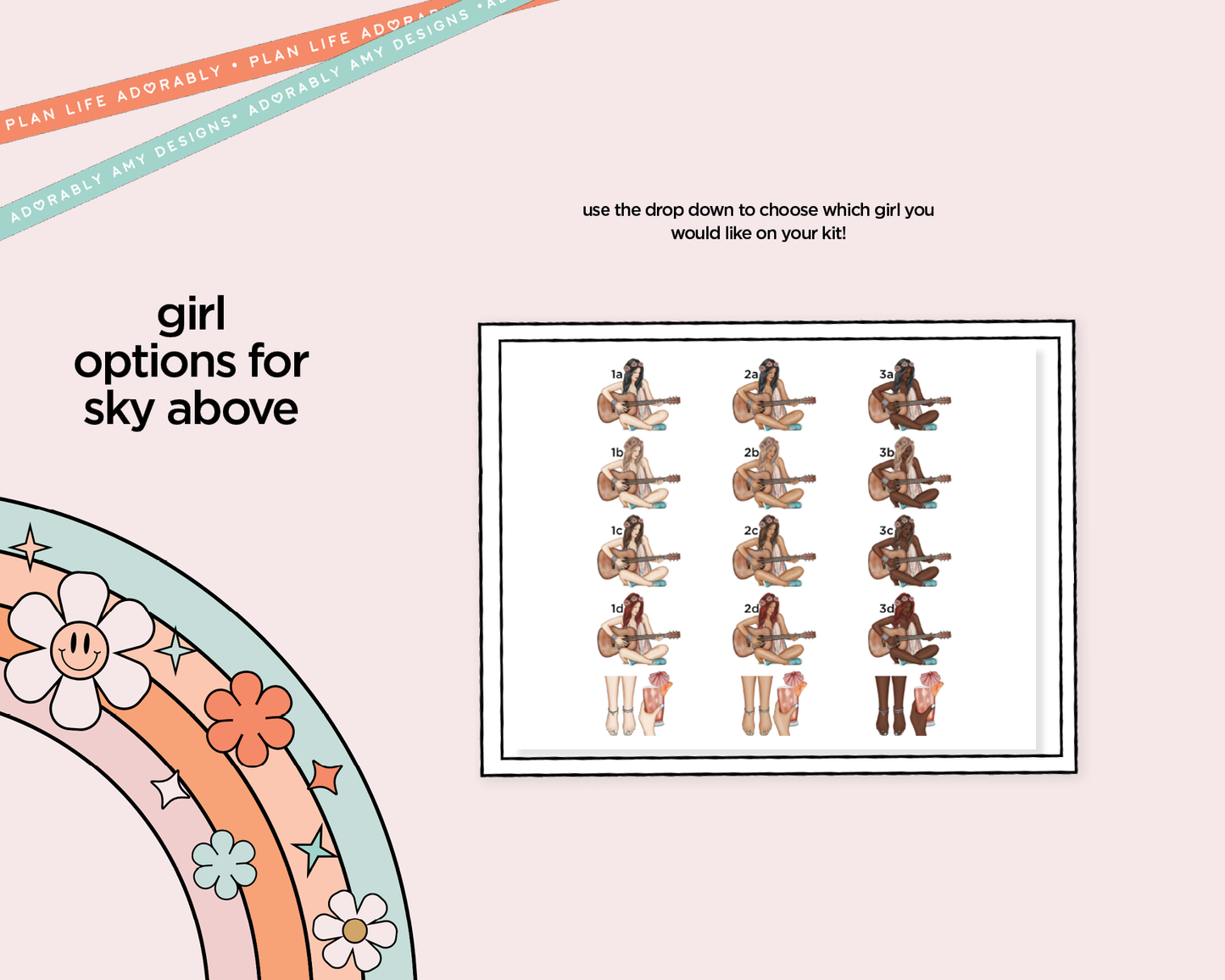 Hobonichi Cousin Monthly Pick Your Month Sky Above Sand Below Planner Sticker Kit for Hobo Cousin or Similar Planners