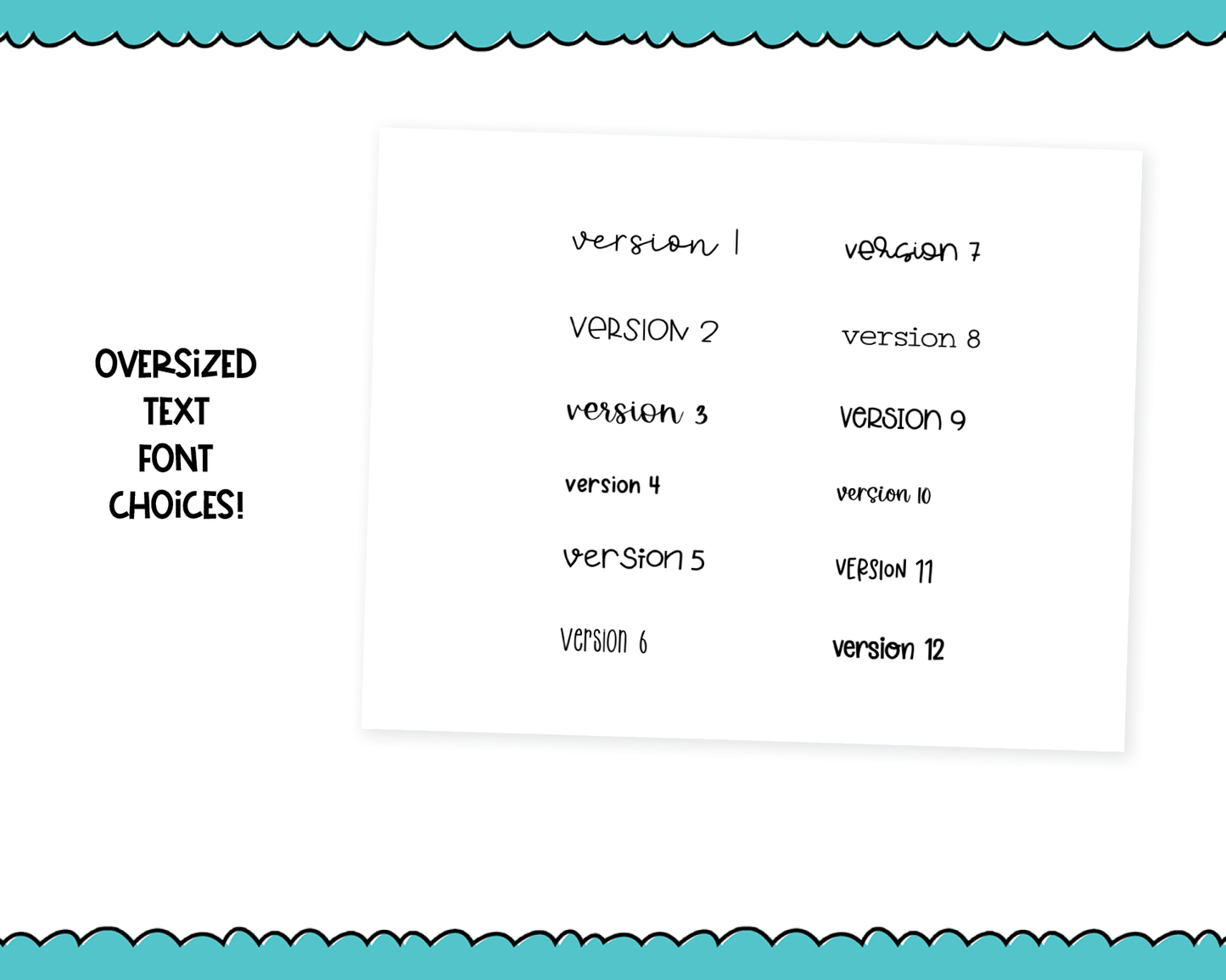 Foiled Oversized Text - Starbucks Large Text Planner Stickers