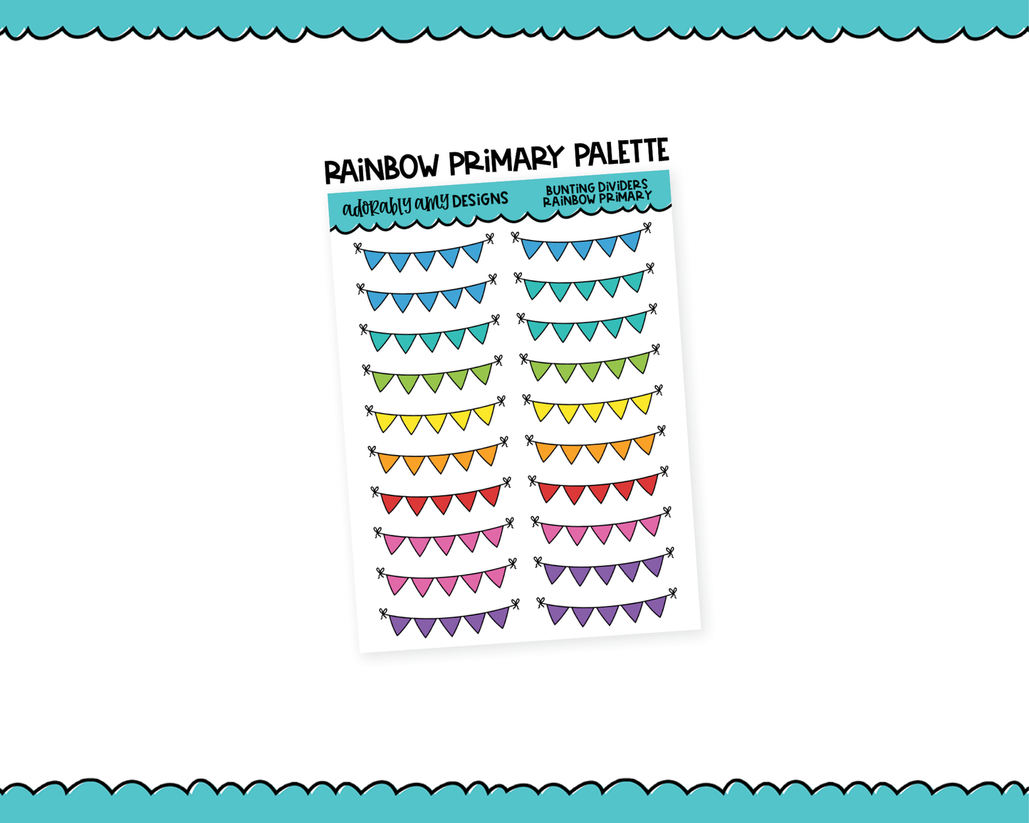 Rainbow Buntings Headers or Dividers for Any Planner or Insert