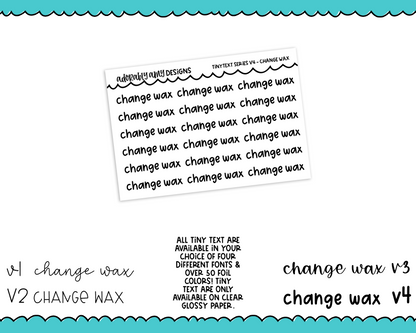 Foiled Tiny Text Series - Change Wax Checklist Size Planner Stickers for any Planner or Insert
