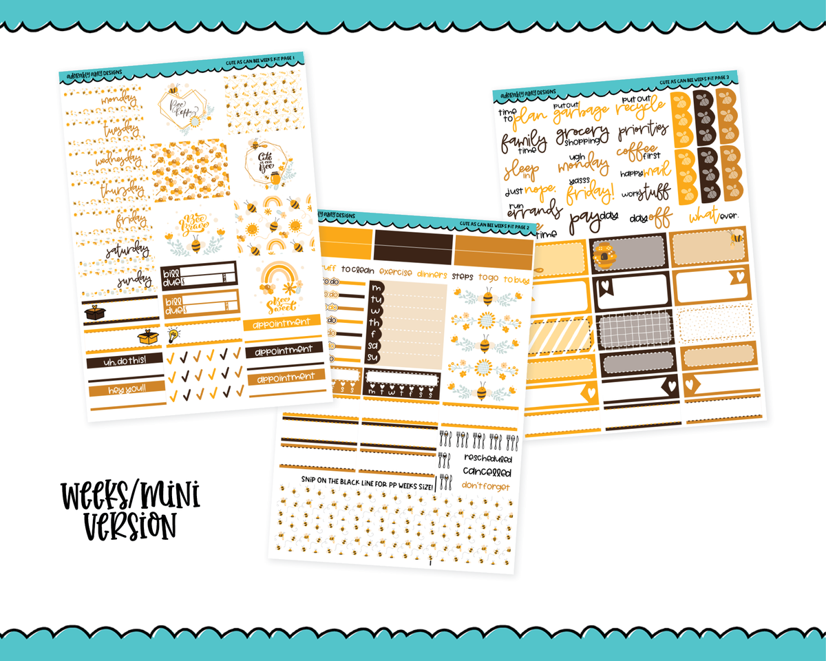 Mini B6 A Little Treat Weekly Planner Sticker Kit sized for ANY Vertic –  Adorably Amy Designs