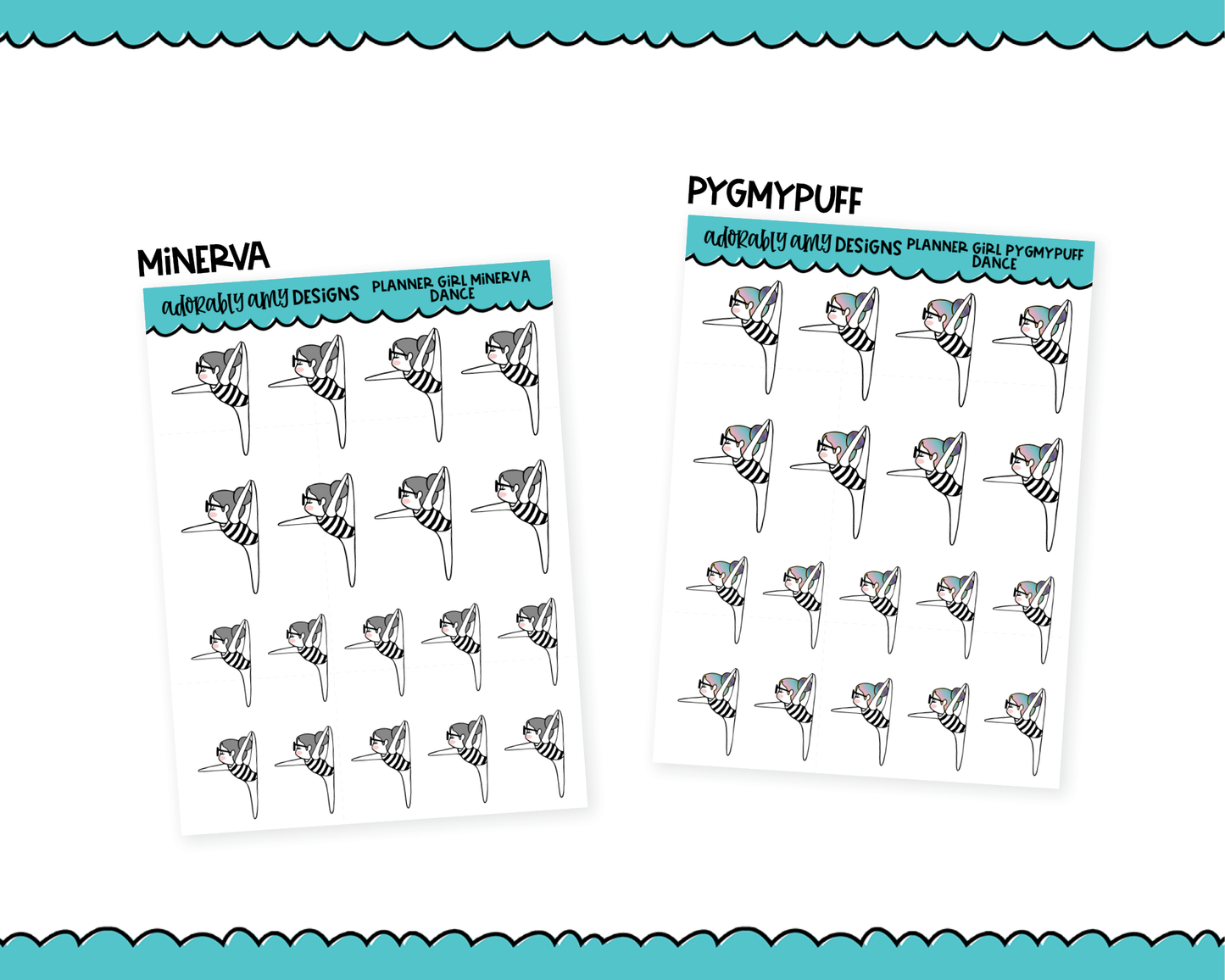 Doodled Planner Girls Character Stickers Dance Decoration Planner Stickers for any Planner or Insert