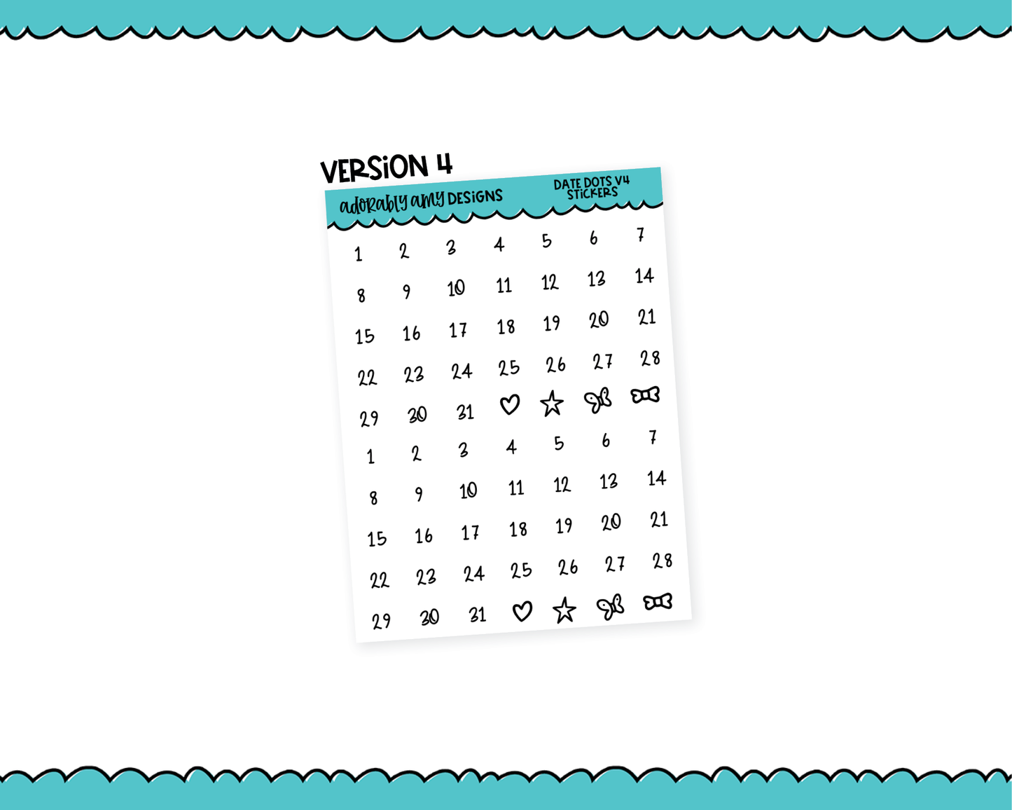 Date Dots Versions 3 and 4 Planner Stickers for any Planner or Insert