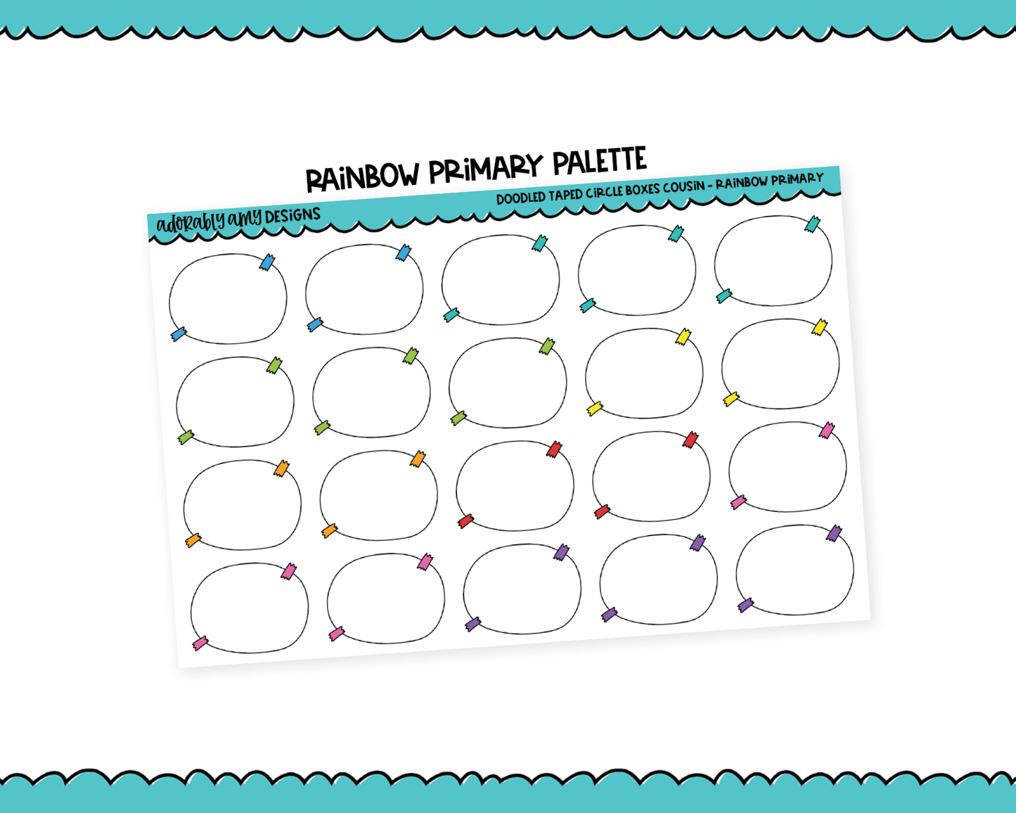 Hobo Cousin Rainbow Taped Circle Boxes Planner Stickers for Hobo Cousin or any Planner or Insert