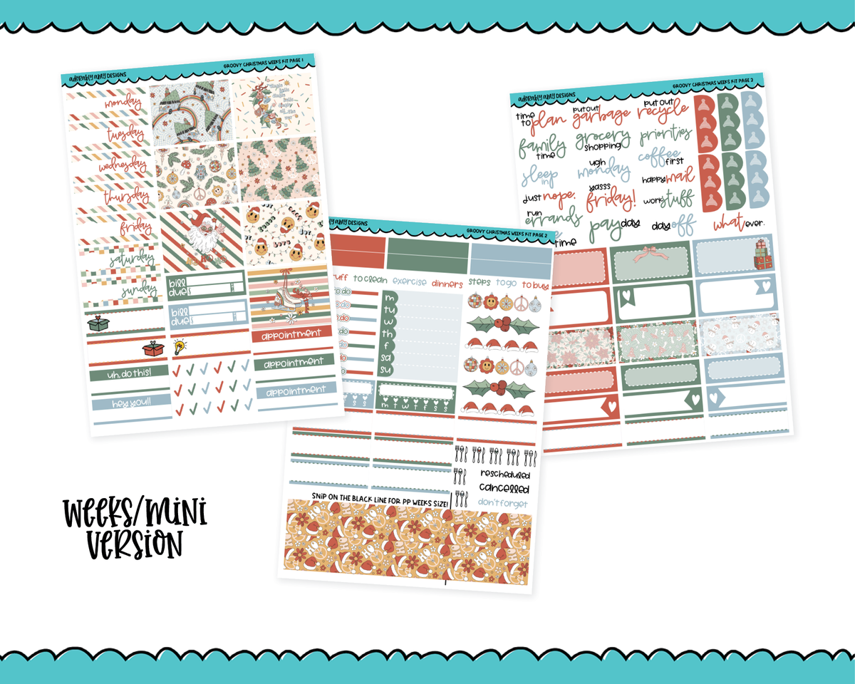 Mini B6 We Wish You a Merry Christmas Themed Weekly Planner Sticker Ki –  Adorably Amy Designs