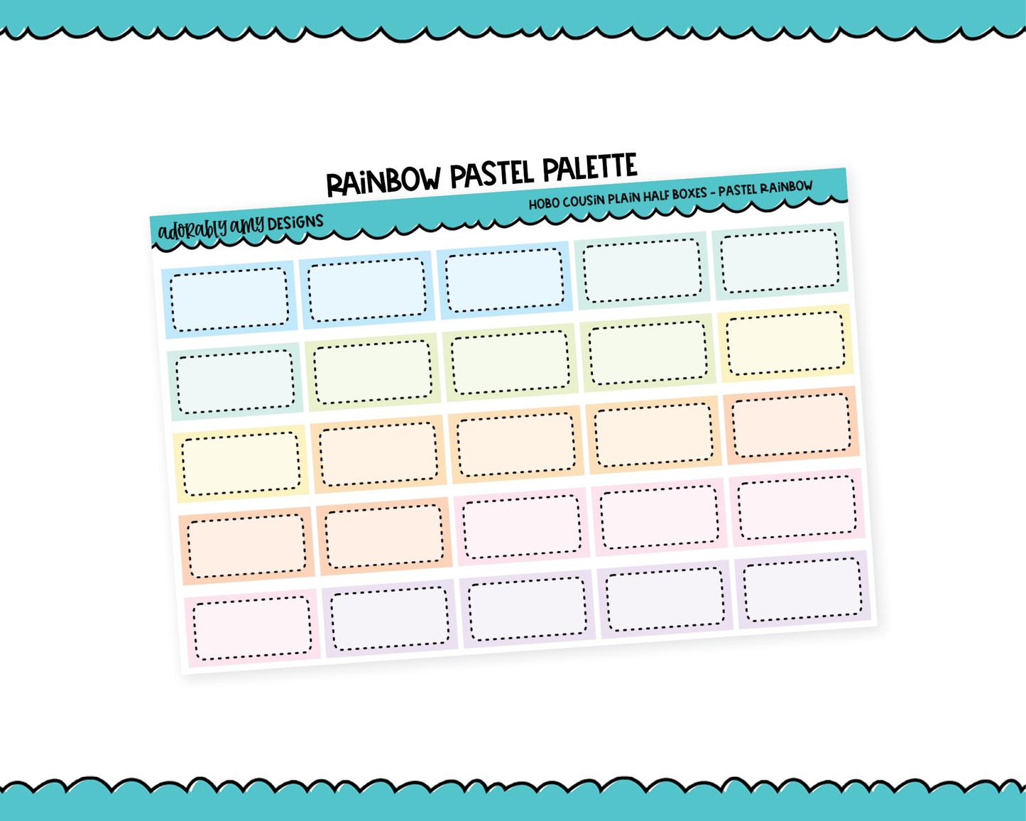 Hobo Cousin Rainbow Plain Half Box Planner Stickers for Hobo Cousin or any Planner or Insert