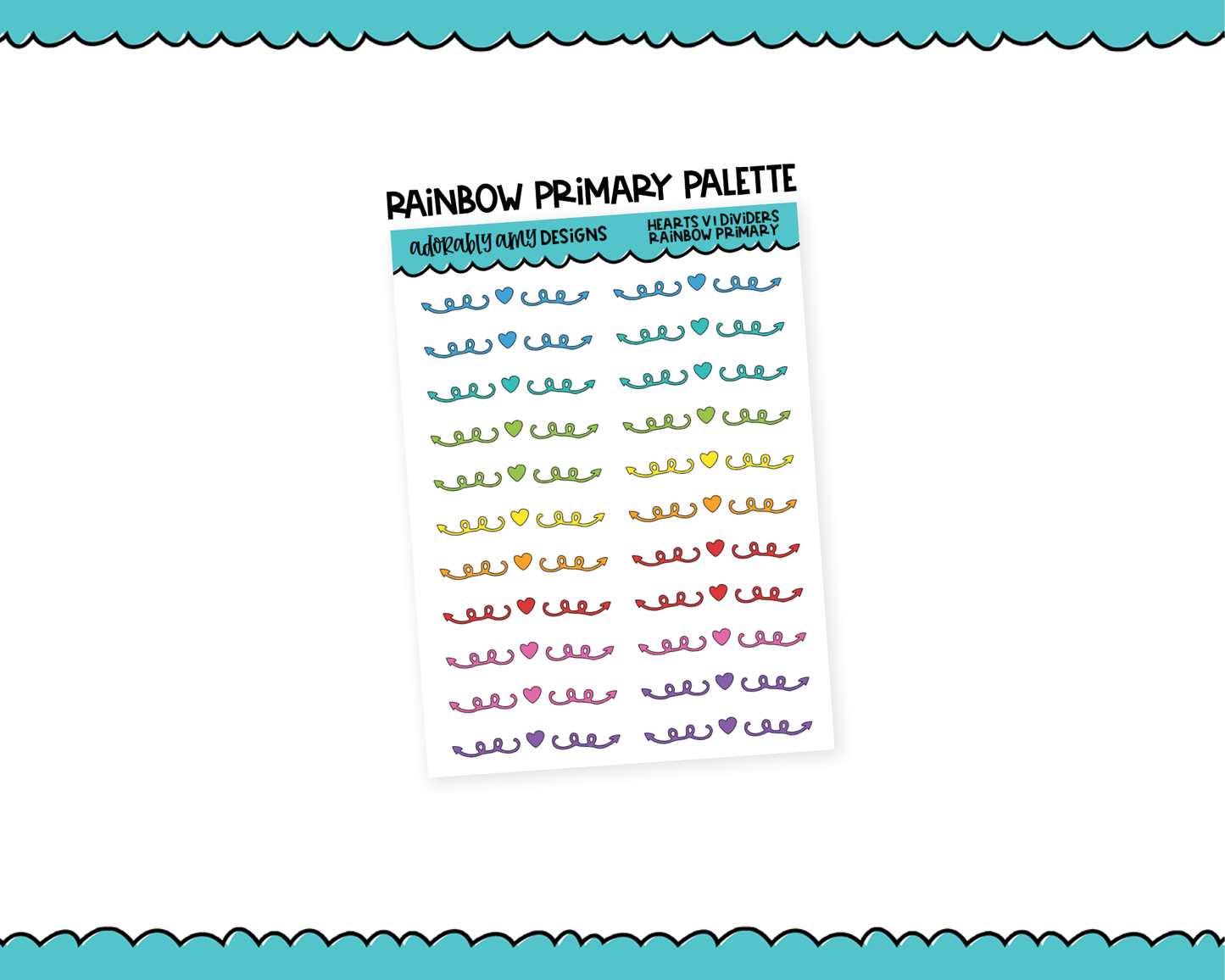 Rainbow Hearts V1 Headers or Dividers for Any Planner or Insert