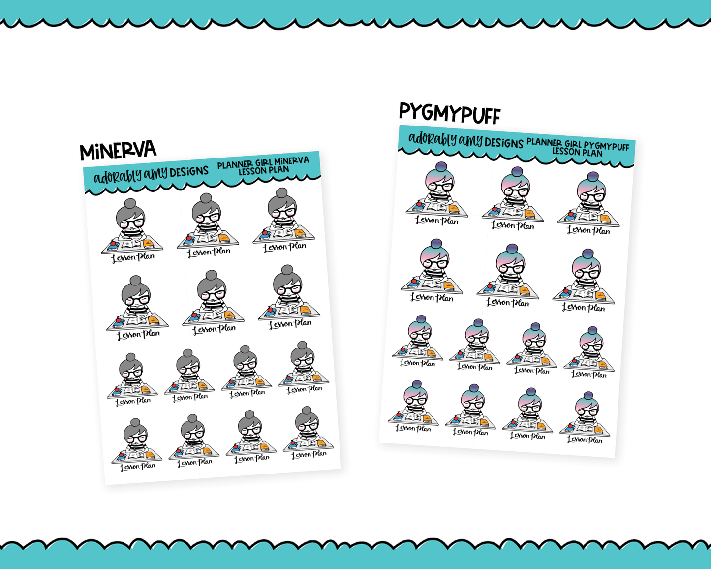 Doodled Planner Girls Character Stickers Lesson Plan Decoration Planner Stickers for any Planner or Insert