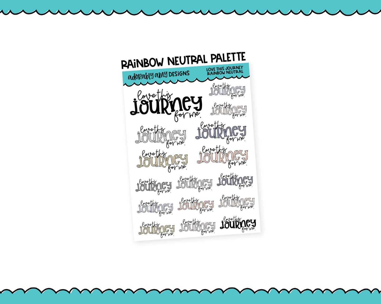 Rainbow or Black Love This Journey for Me Inspirational Typography Planner Stickers for any Planner or Insert