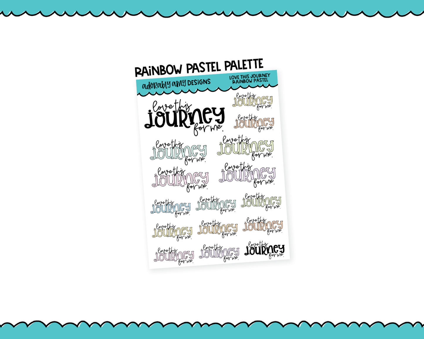 Rainbow or Black Love This Journey for Me Inspirational Typography Planner Stickers for any Planner or Insert