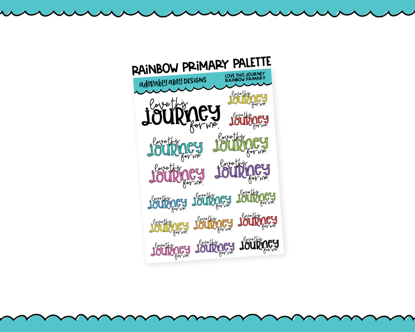 Rainbow or Black Love This Journey for Me Inspirational Typography Planner Stickers for any Planner or Insert