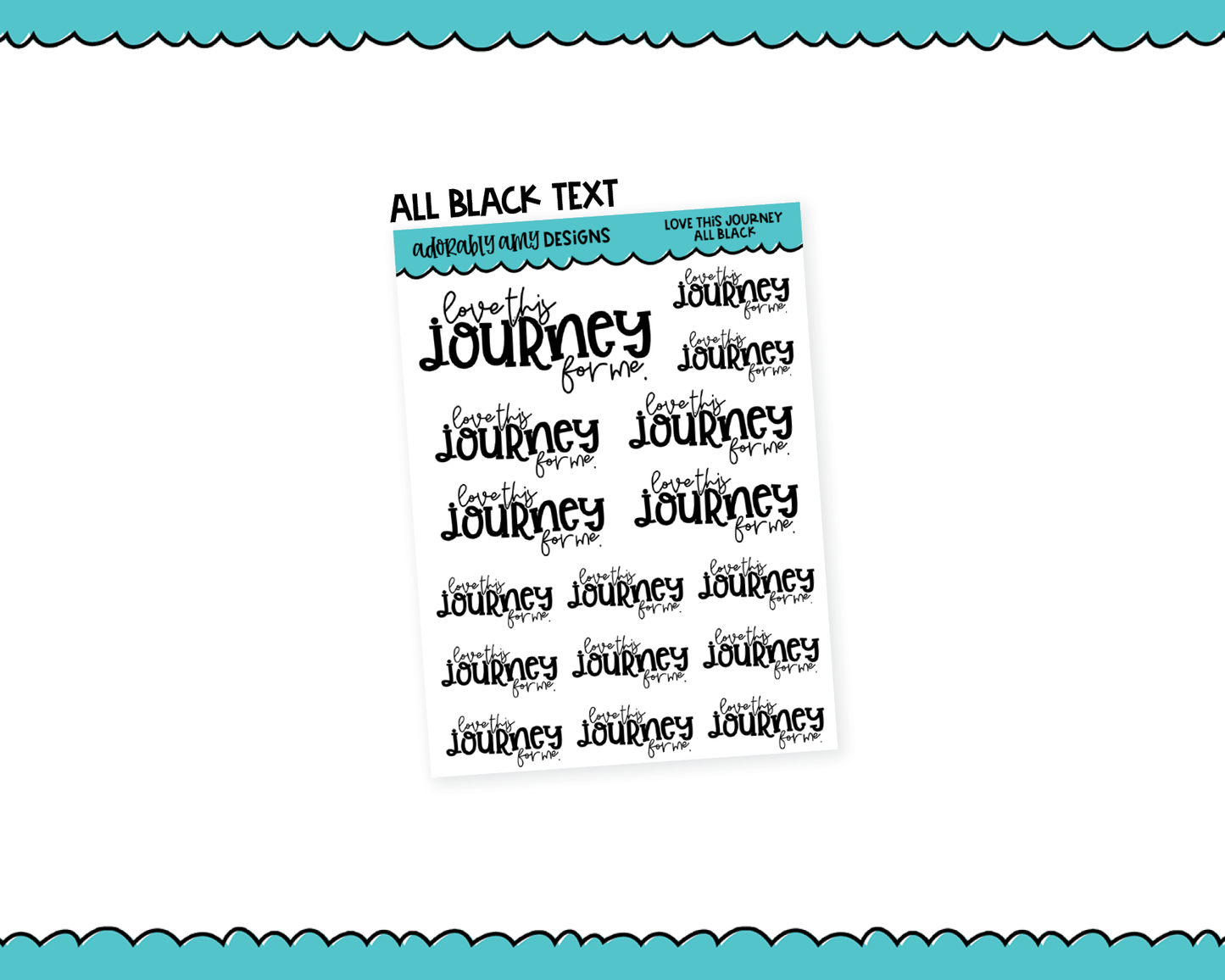 Rainbow or Black Love This Journey for Me Inspirational Typography Planner Stickers for any Planner or Insert