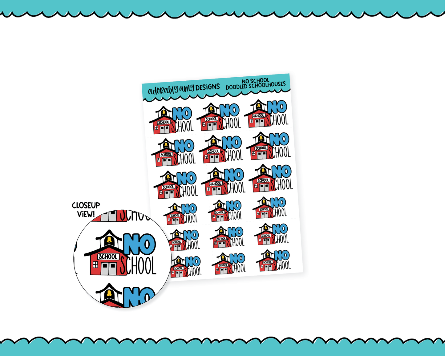 No School Doodle Typography Planner Stickers for any Planner or Insert