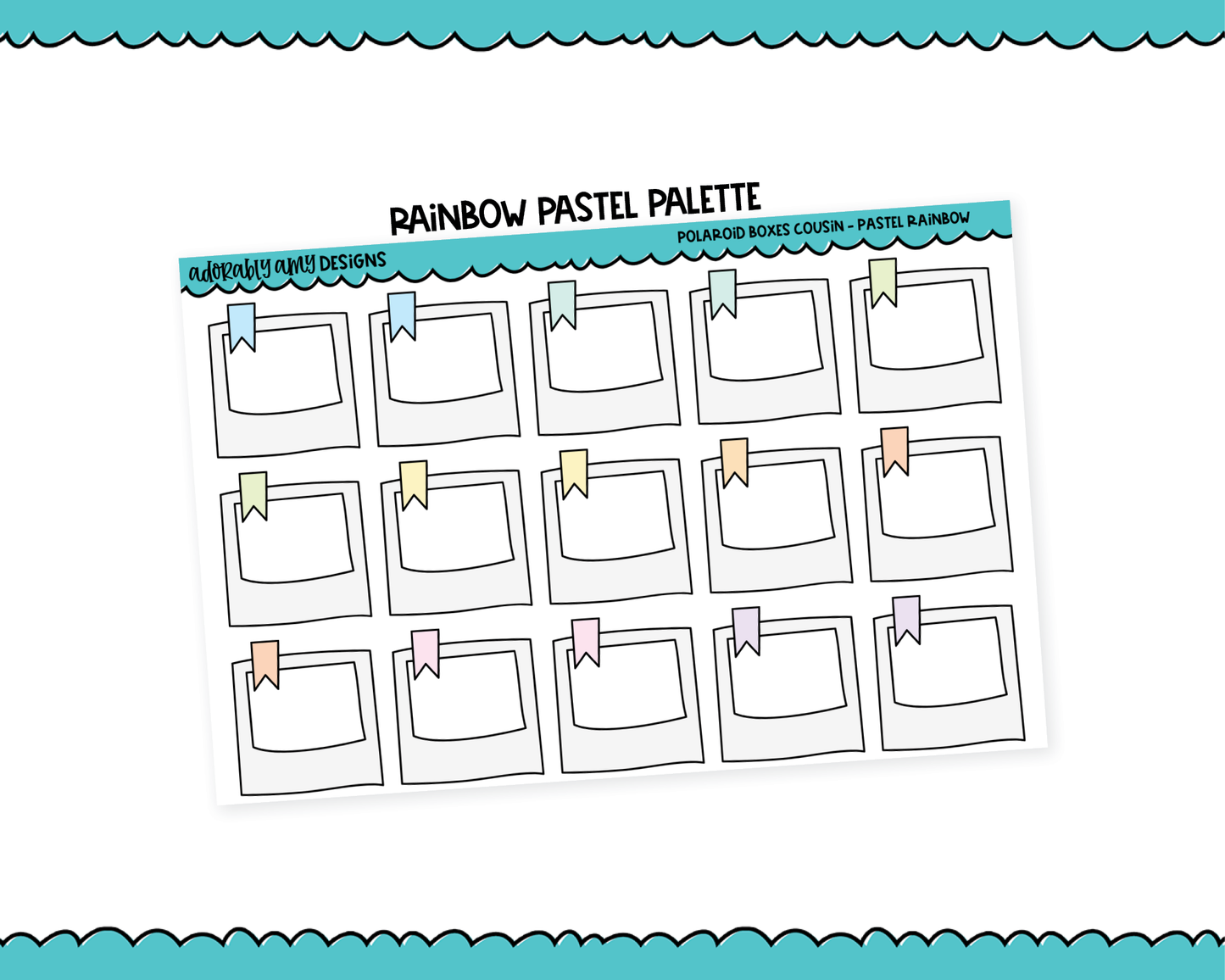 Hobo Cousin Rainbow Polaroid Boxes Planner Stickers for Hobo Cousin or any Planner or Insert