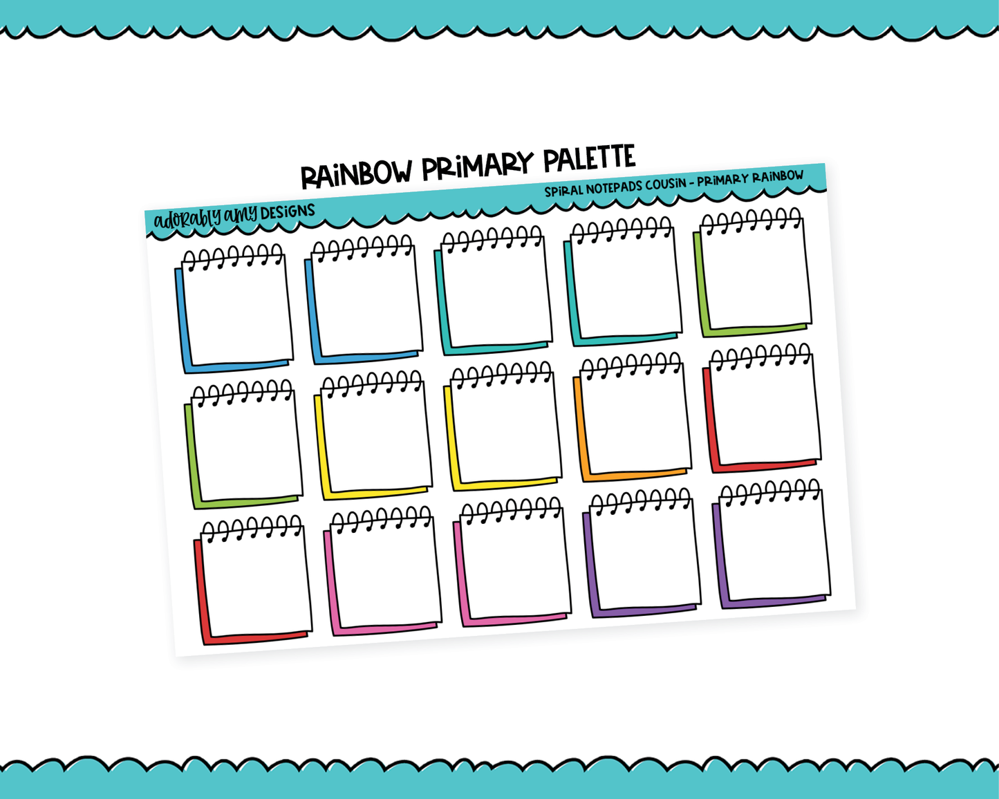 Hobo Cousin Rainbow Spiral Notepad Boxes Planner Stickers for Hobo Cousin or any Planner or Insert