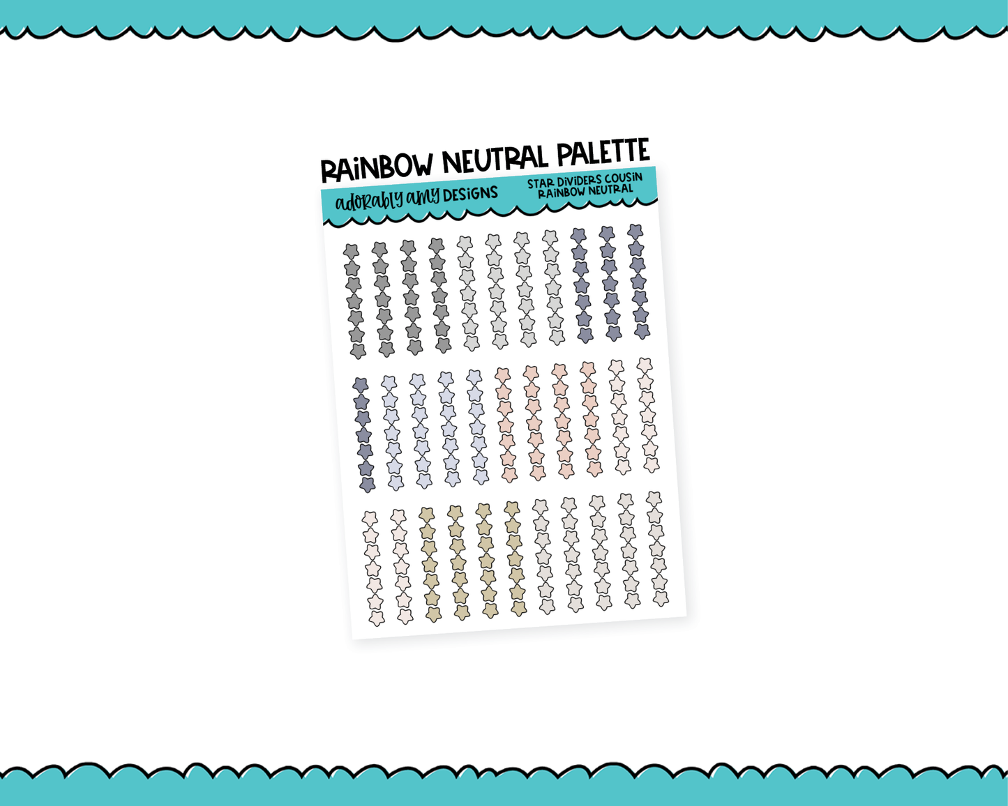Hobo Cousin Rainbow Star Headers or Dividers Planner Stickers for Hobo Cousin or any Planner or Insert