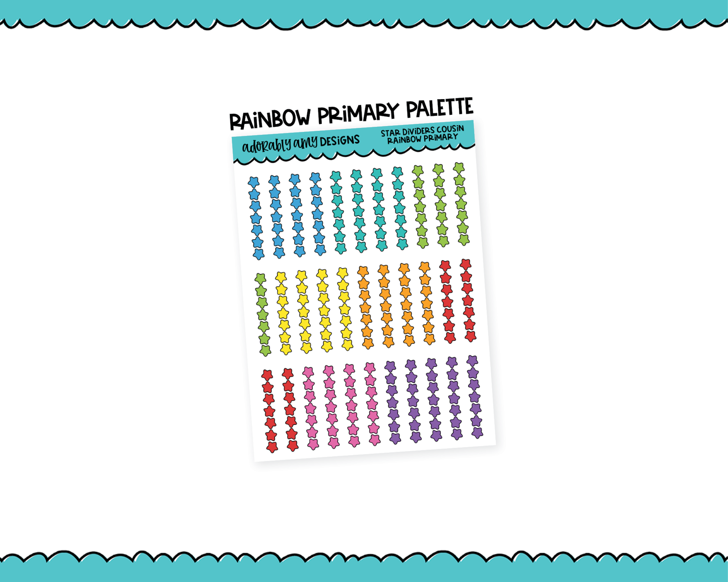 Hobo Cousin Rainbow Star Headers or Dividers Planner Stickers for Hobo Cousin or any Planner or Insert