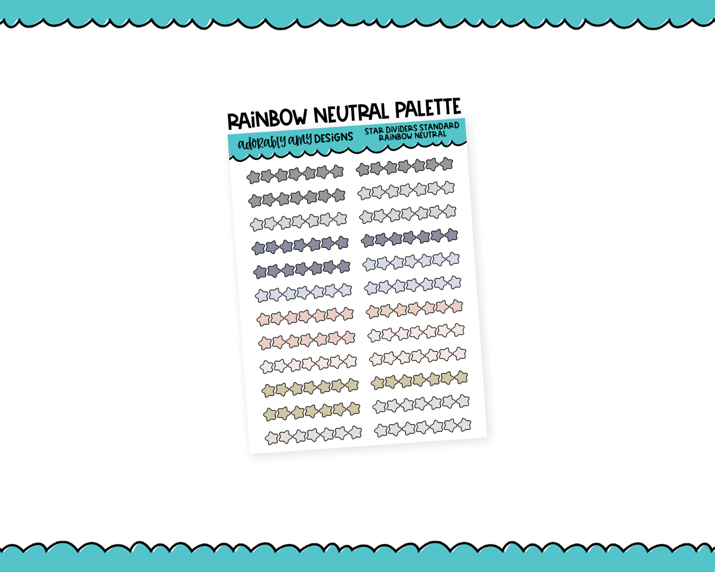Rainbow Star Dividers Standard Size Stickers for any Planner or Insert
