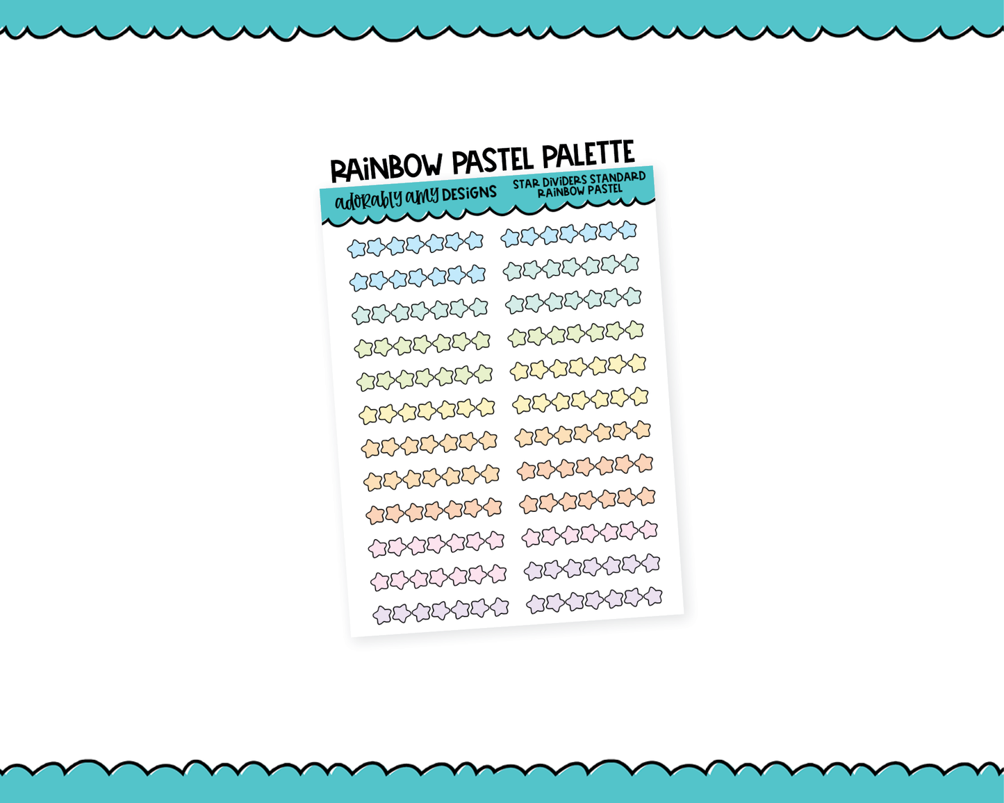 Rainbow Star Dividers Standard Size Stickers for any Planner or Insert