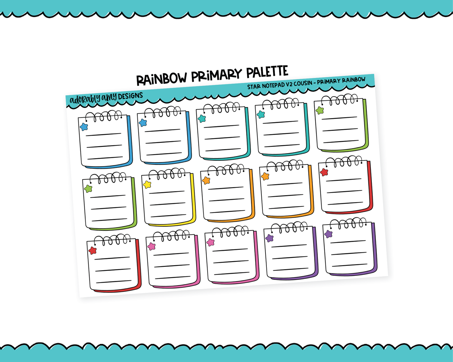 Hobo Cousin Rainbow Star Notepads List Boxes V2 Planner Stickers for Hobo Cousin or any Planner or Insert