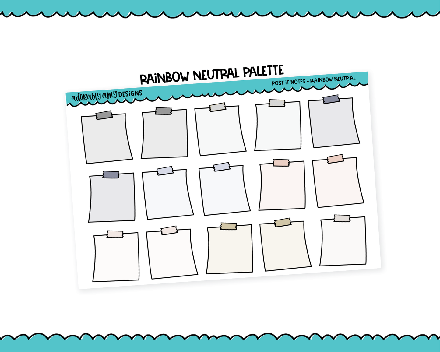 Rainbow Sticky Note Boxes Stickers for any Planner or Insert