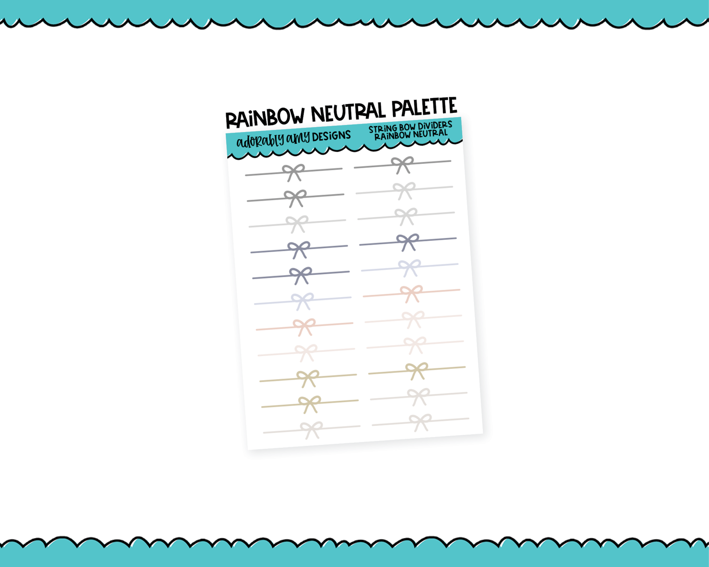 Rainbow String Bow Headers or Dividers for Any Planner or Insert