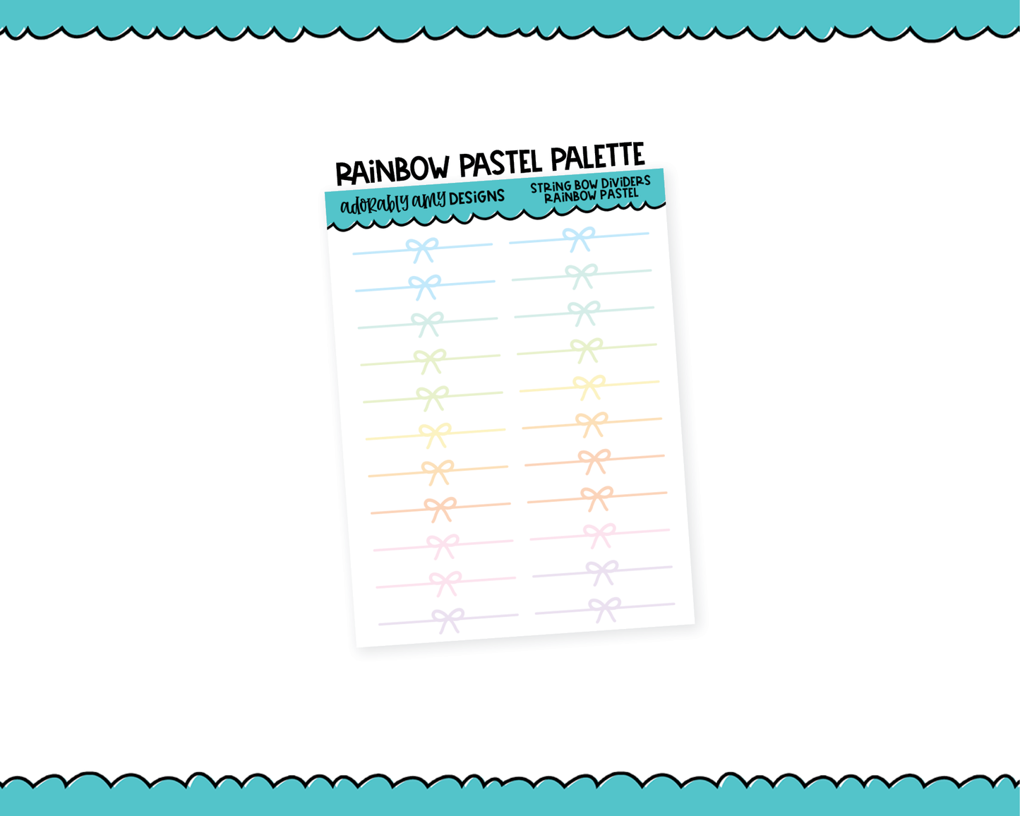 Rainbow String Bow Headers or Dividers for Any Planner or Insert