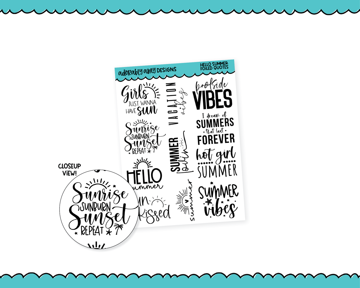 Summer Lovin' Quote Sampler Planner Stickers for any Planner or Insert