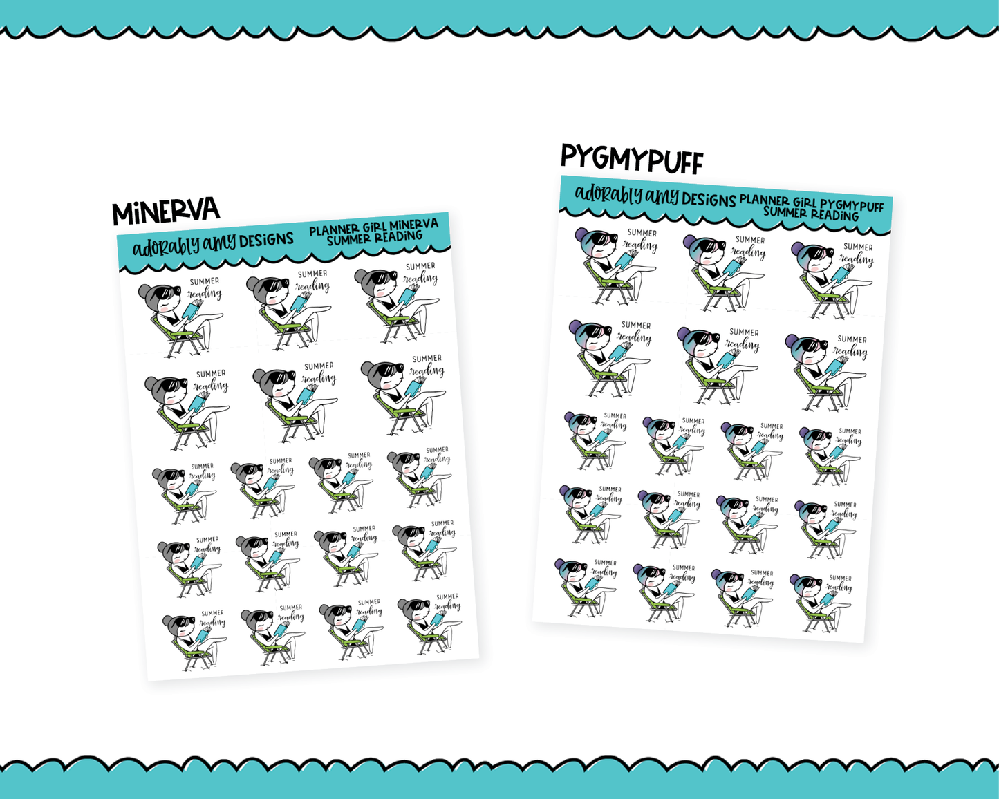 Doodled Planner Girls Character Stickers Summer Reading Decoration Planner Stickers for any Planner or Insert