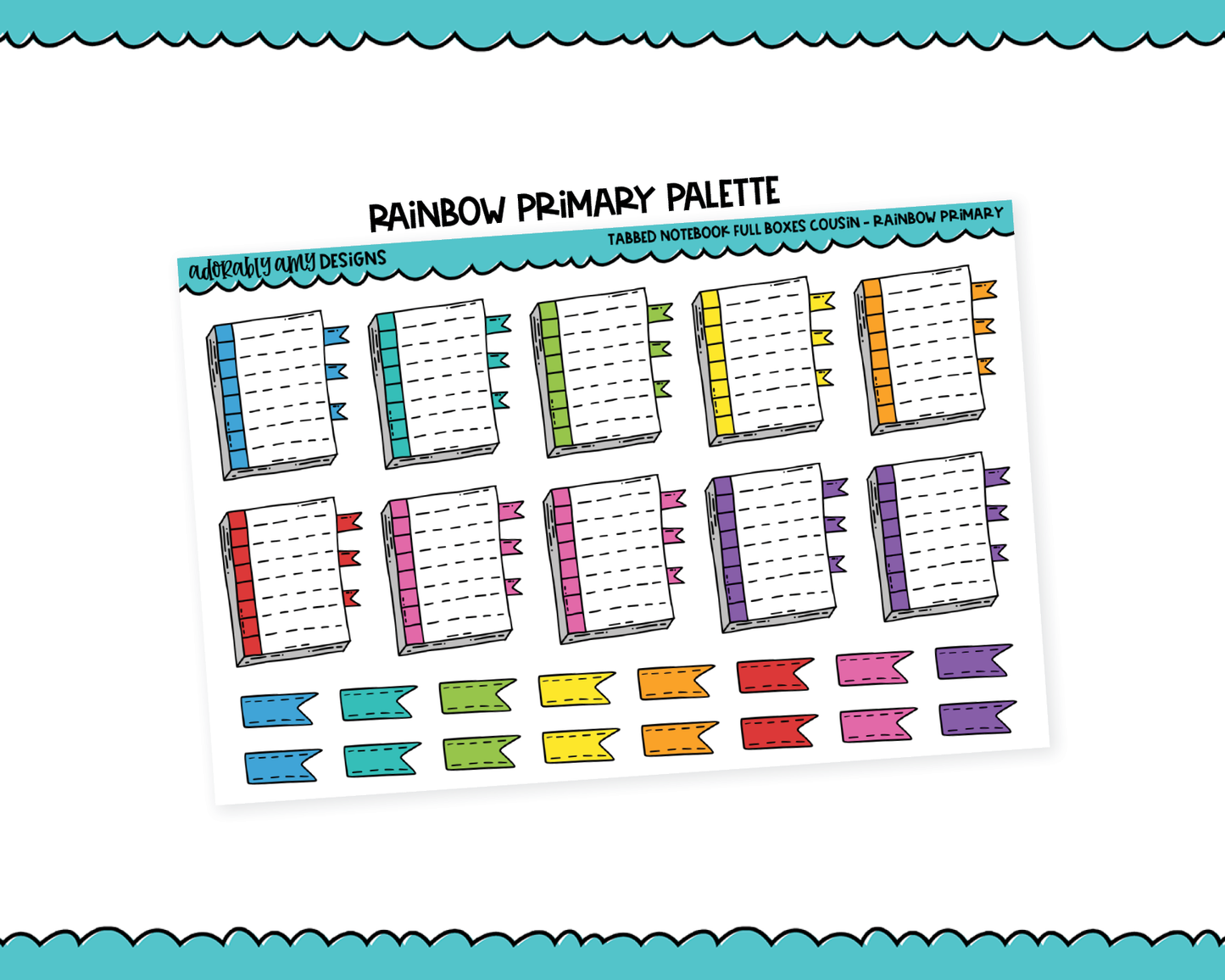 Hobo Cousin Tabbed Notebook Boxes Planner Stickers for Hobo Cousin or any Planner or Insert