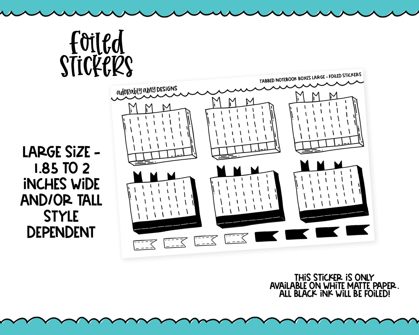 Foil Large/Jumbo Tabbed Notebook Boxes