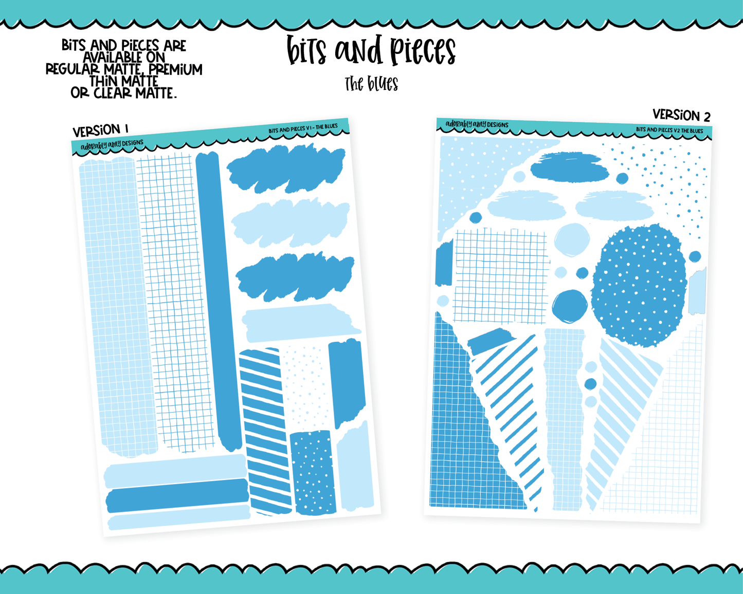 Bits & Pieces V1 & V2- Fun Kit Addons for Any Planner in 13 different Color Schemes